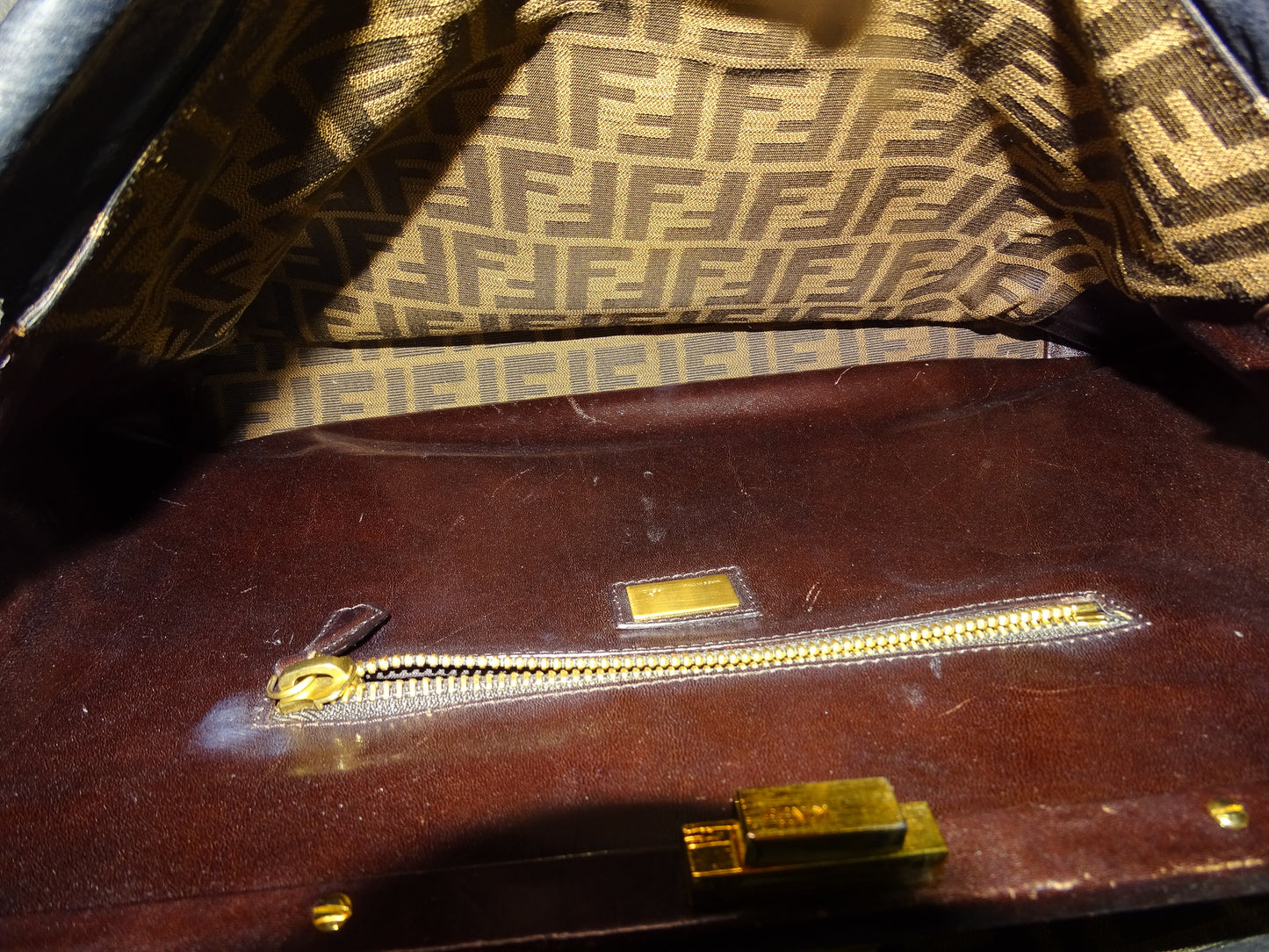 Fendi Peekaboo Large Black with Brown Accents