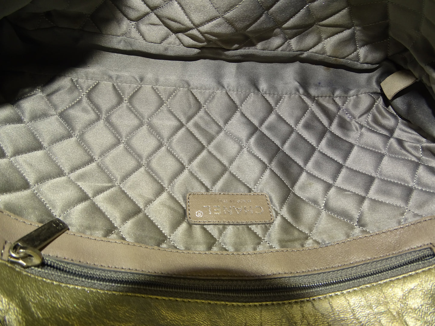 Chanel Crinkled Gold Leather Seasonal Single Flap Bag 2006/08