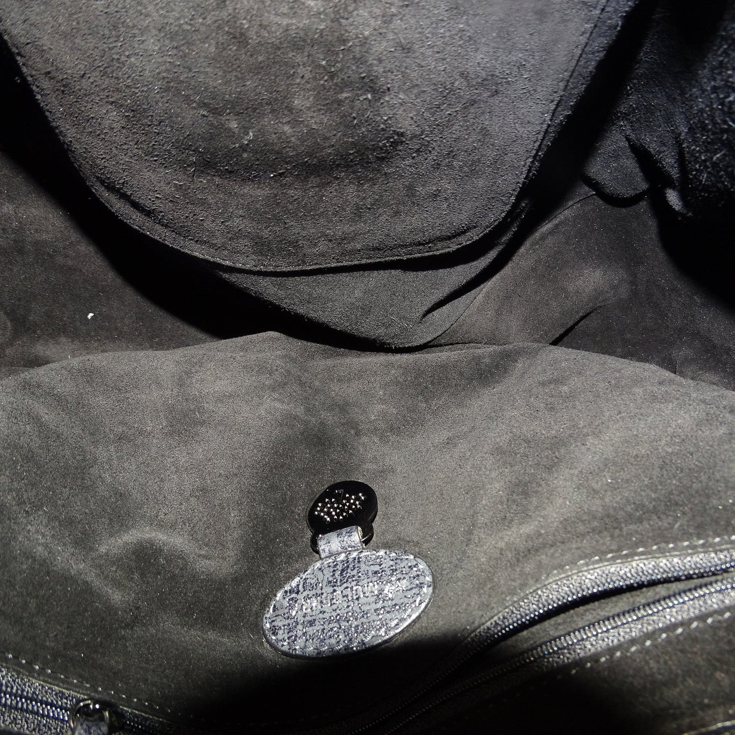 Mulberry Lily Oversized Black Sparkle Tweed Effect Leather GMHW