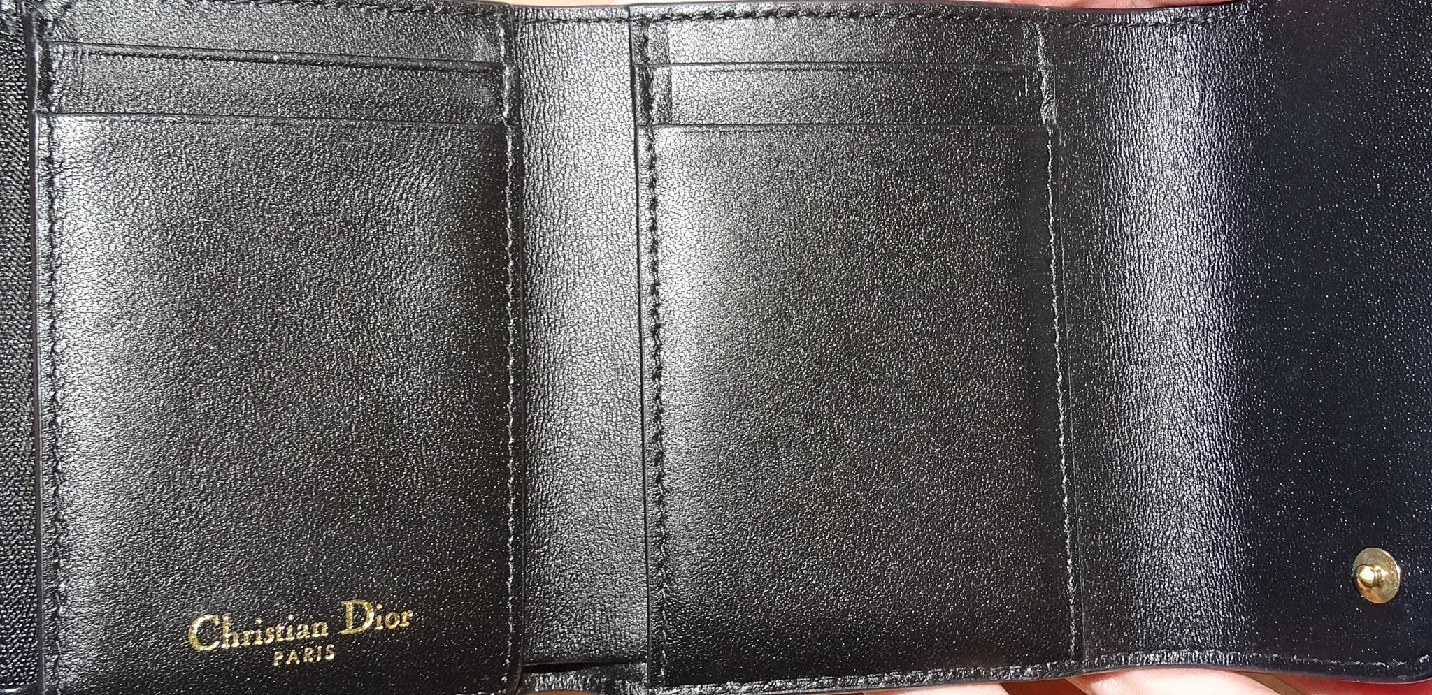 Dior Saddle Lotus Wallet Black GHW 2024 | Authenticated Pre-Owned