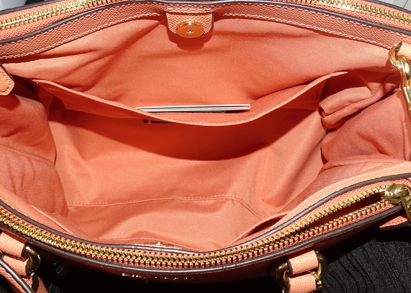 Coach Surrey Carryall Peach Crossgrain Leather