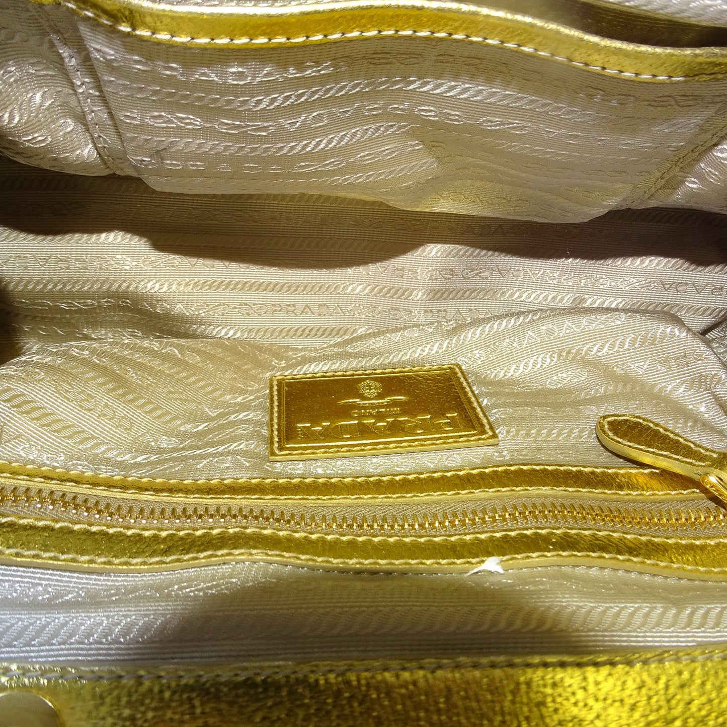 Prada Doctors Style Bag Raffia and Gold Leather