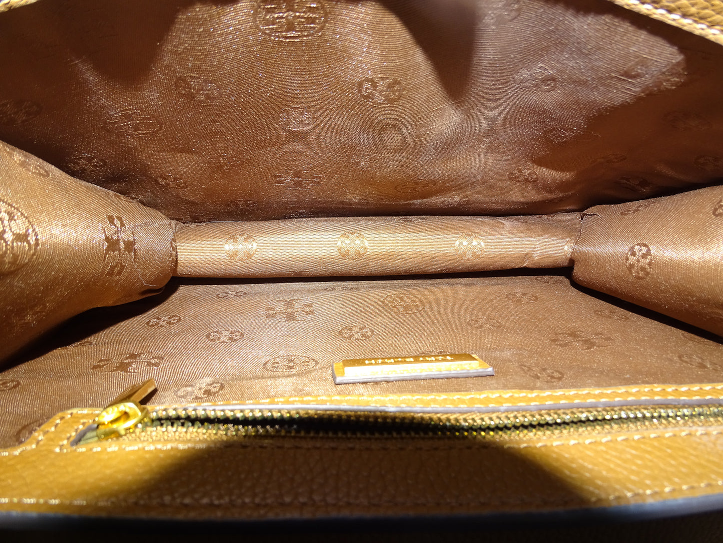 Tory Burch Britten Saddle Bag Tan GHW