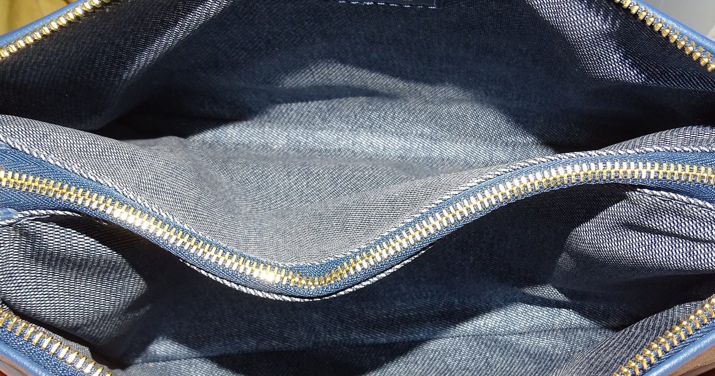 Louis Vuitton Coussin PM Denim Blue Leather with Denim Strap (NFID)