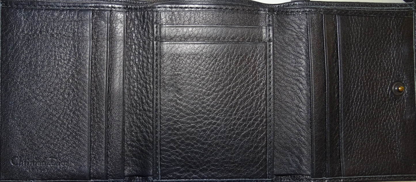 Dior Street Chick Black Compact Leather Wallet Vintage