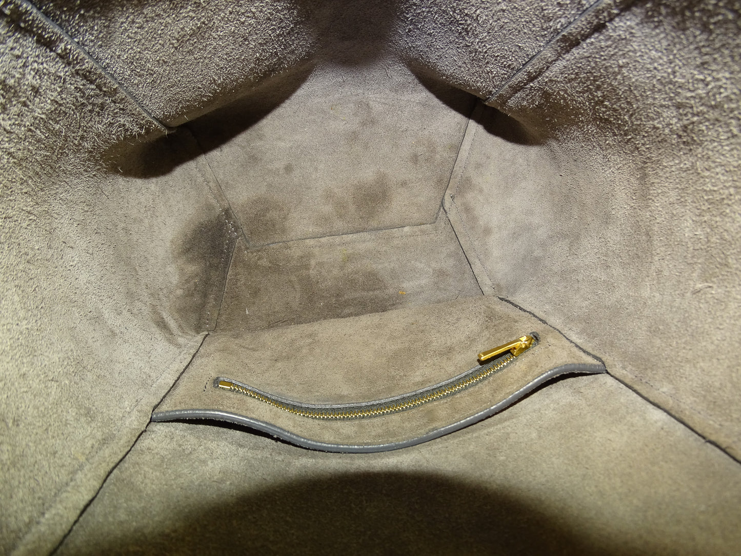 Celine Sangle Bucket Bag Small Taupe Leather