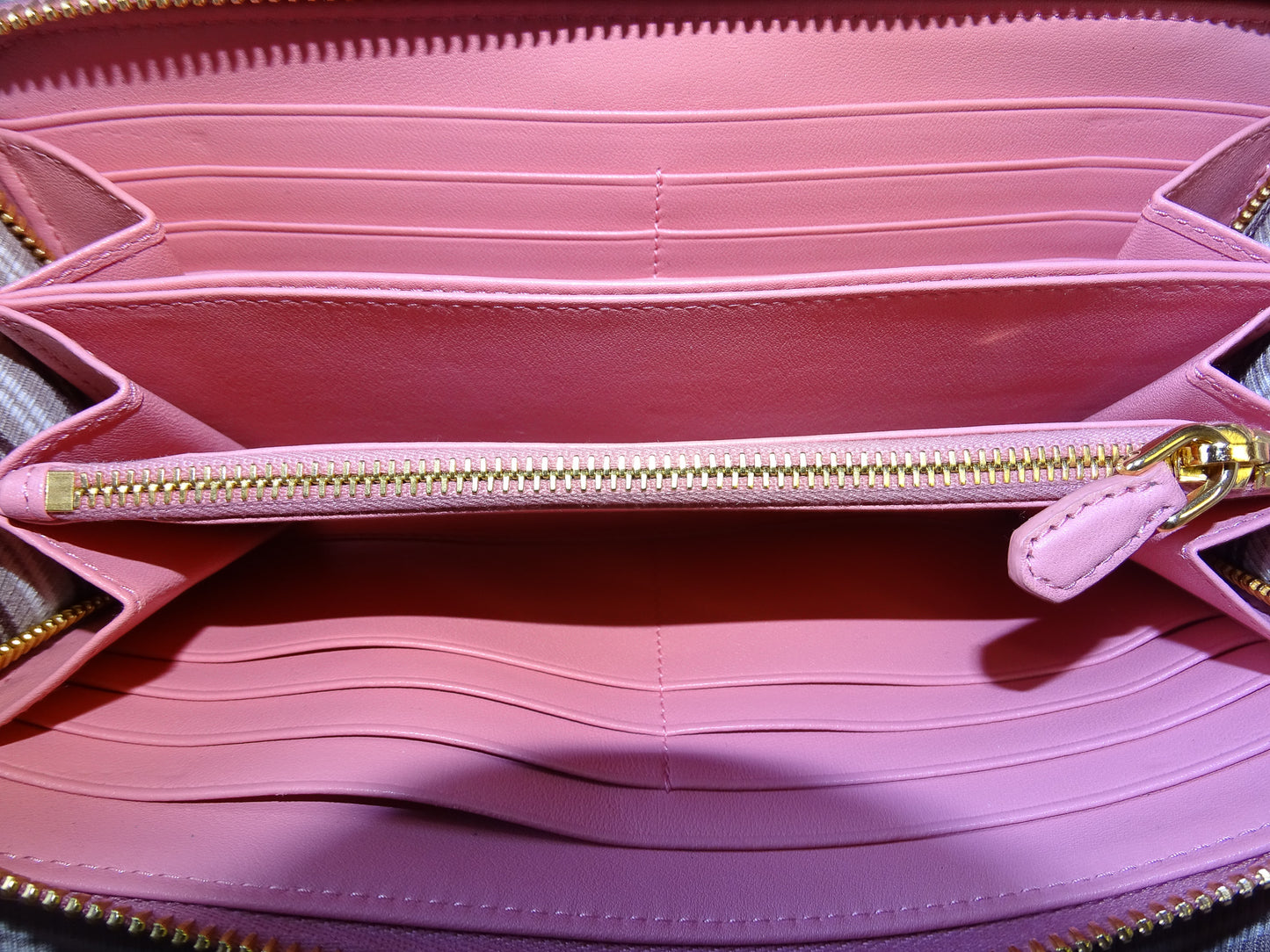 Prada Long Zipped Wallet Baby Pink Saffiano