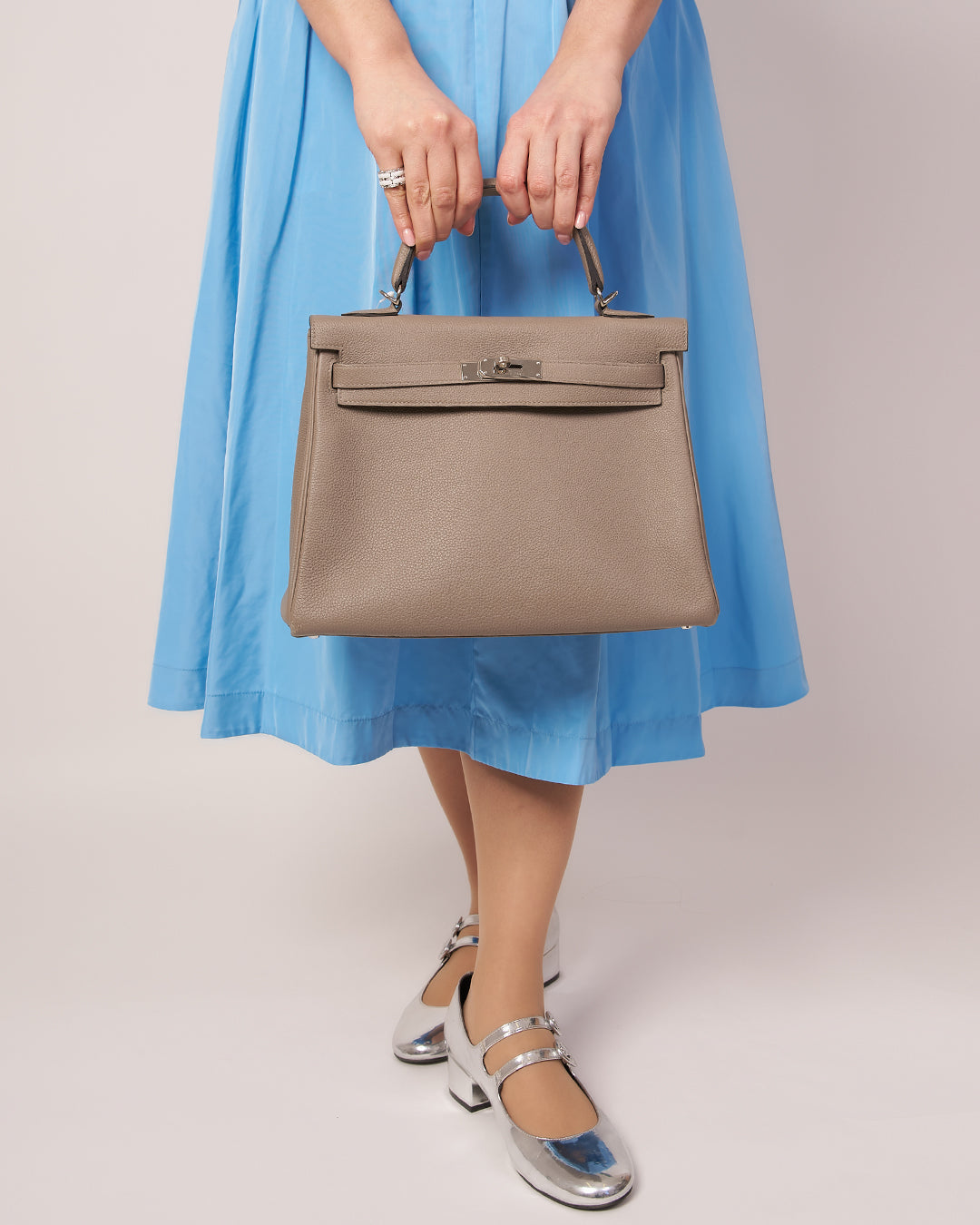 Hermes Kelly 32 Retourne Veau Togo Gris Asphalte Palladium Hardware 2018