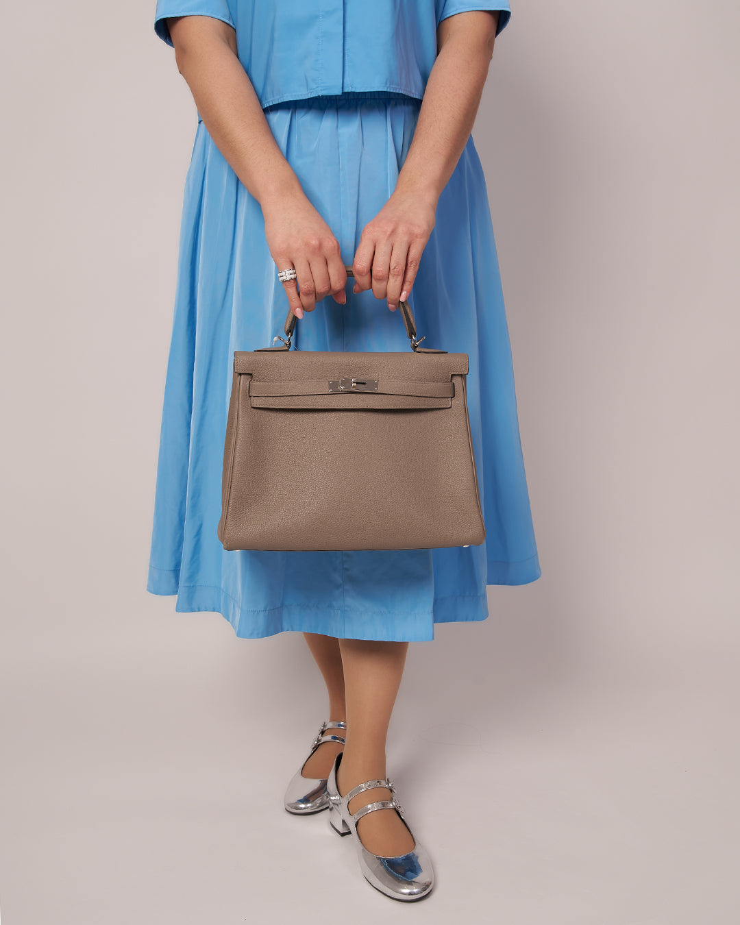 Hermes Kelly 32 Retourne Veau Togo Gris Asphalte Palladium Hardware 2018