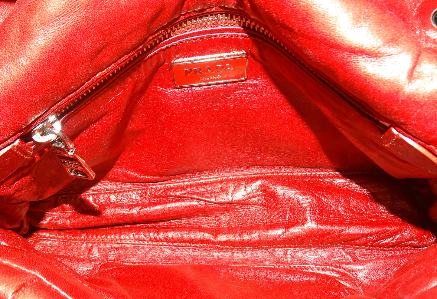 Prada Red Nappa Bomber Shoulder Bag