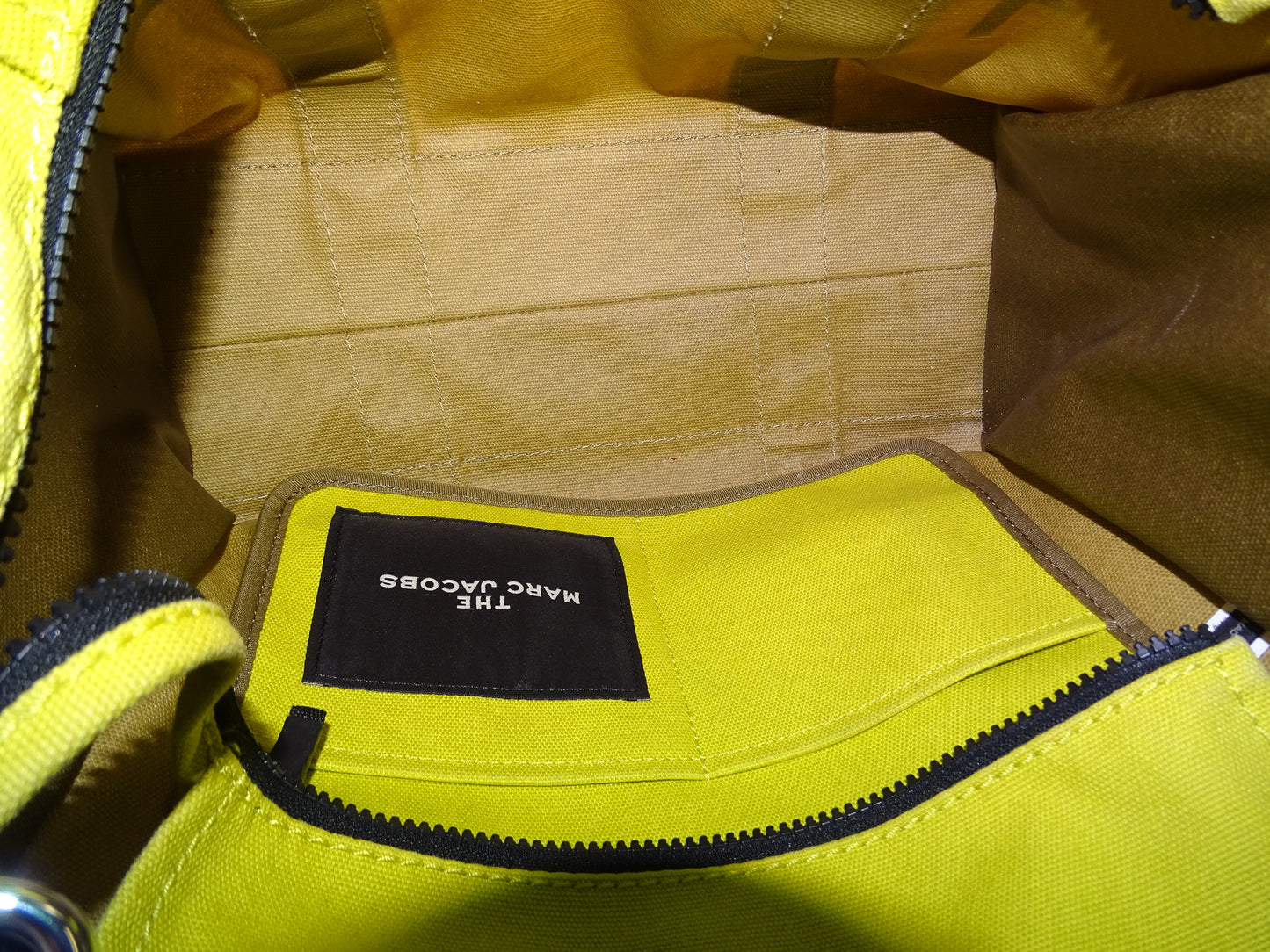 Marc Jacobs The Tote Bag Medium Khaki and Yellow Colourblock