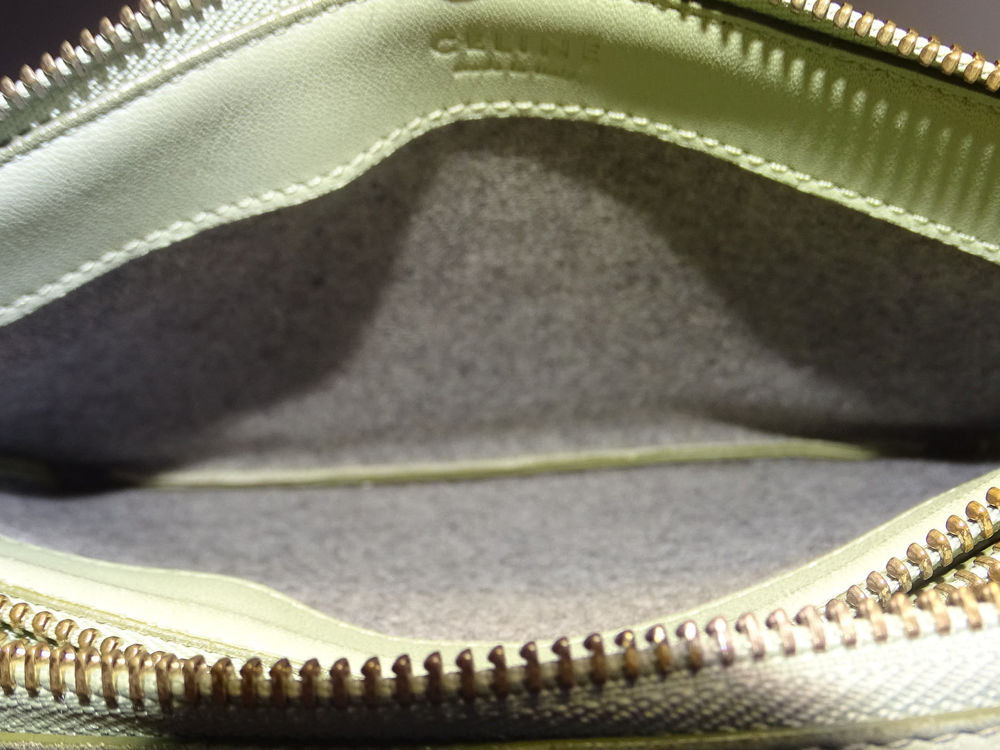 Celine Green Leather Trio Crossbody