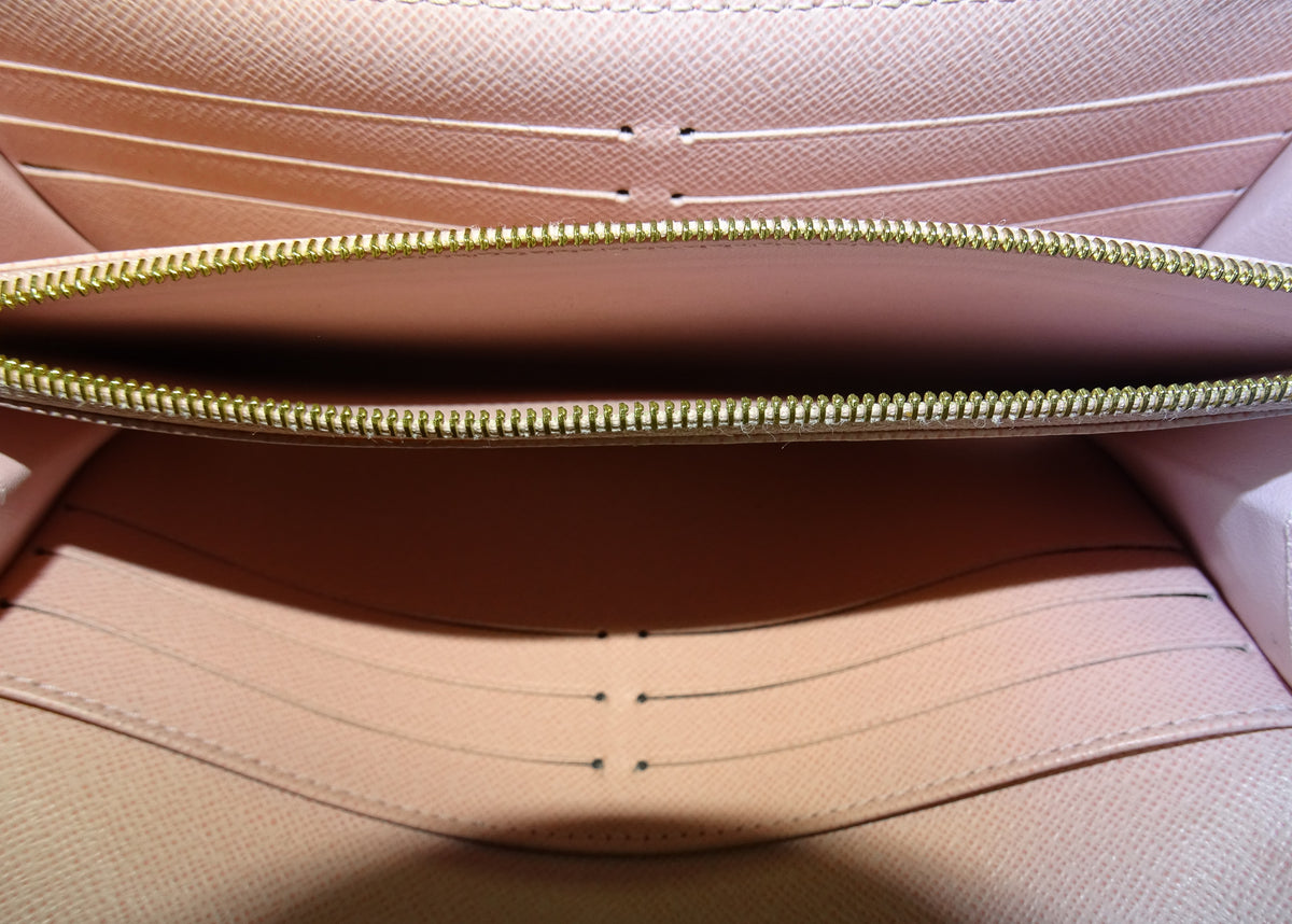 Louis Vuitton Sarah Wallet Damier Ebene Rose Ballerine