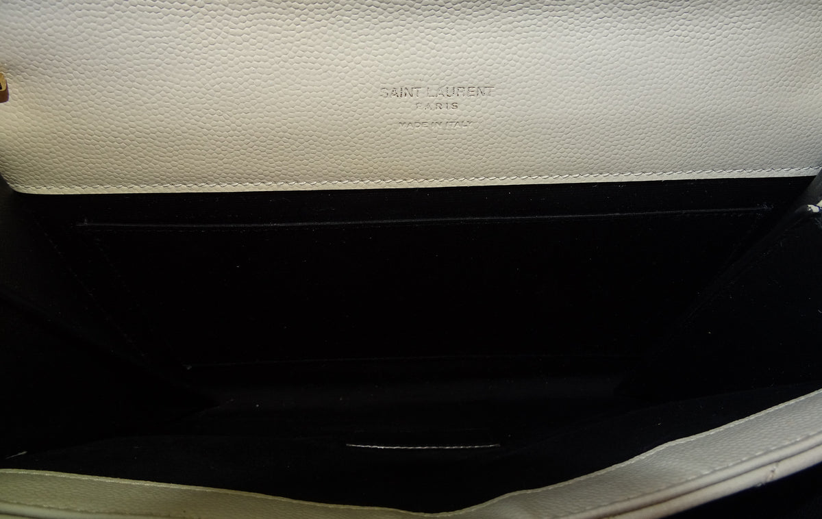 Saint Laurent Cassandre Wristlet Ivory