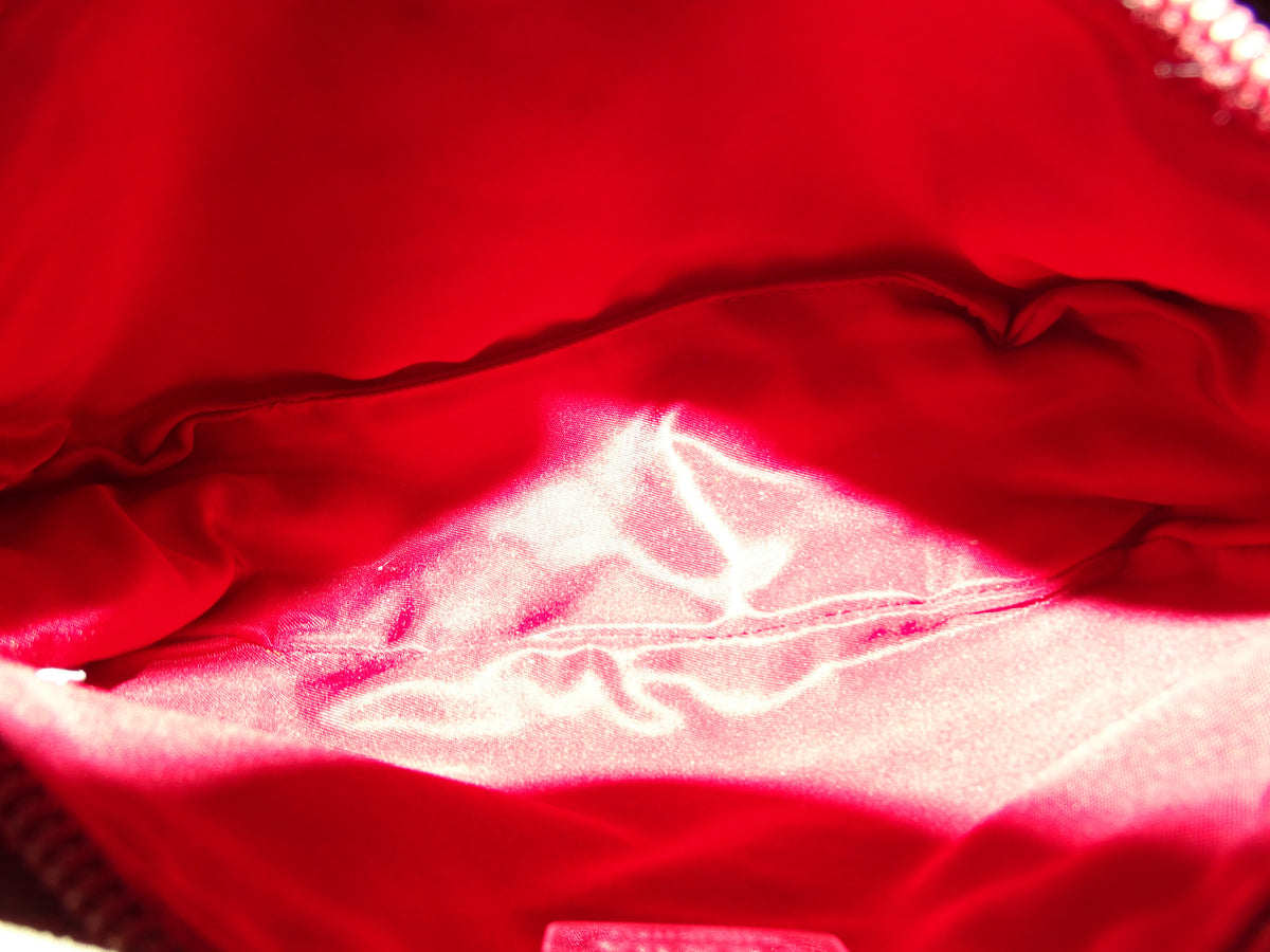 Prada Red Nylon Vintage Pouch