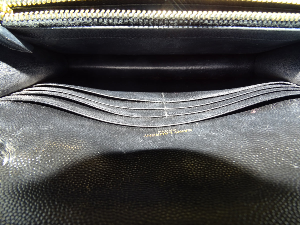 Saint Laurent Kate Tassel Chain Wallet Black