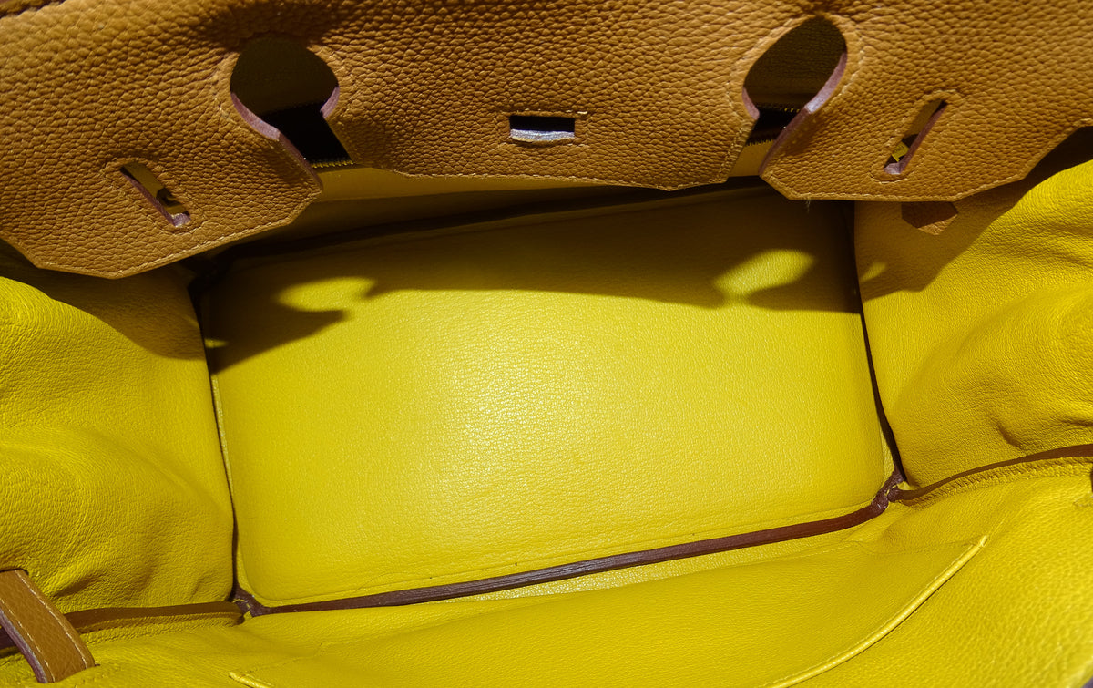 Hermes Birkin 30 Officier Gold Togo/Jaune Ambre Swift Palladium HW 2018