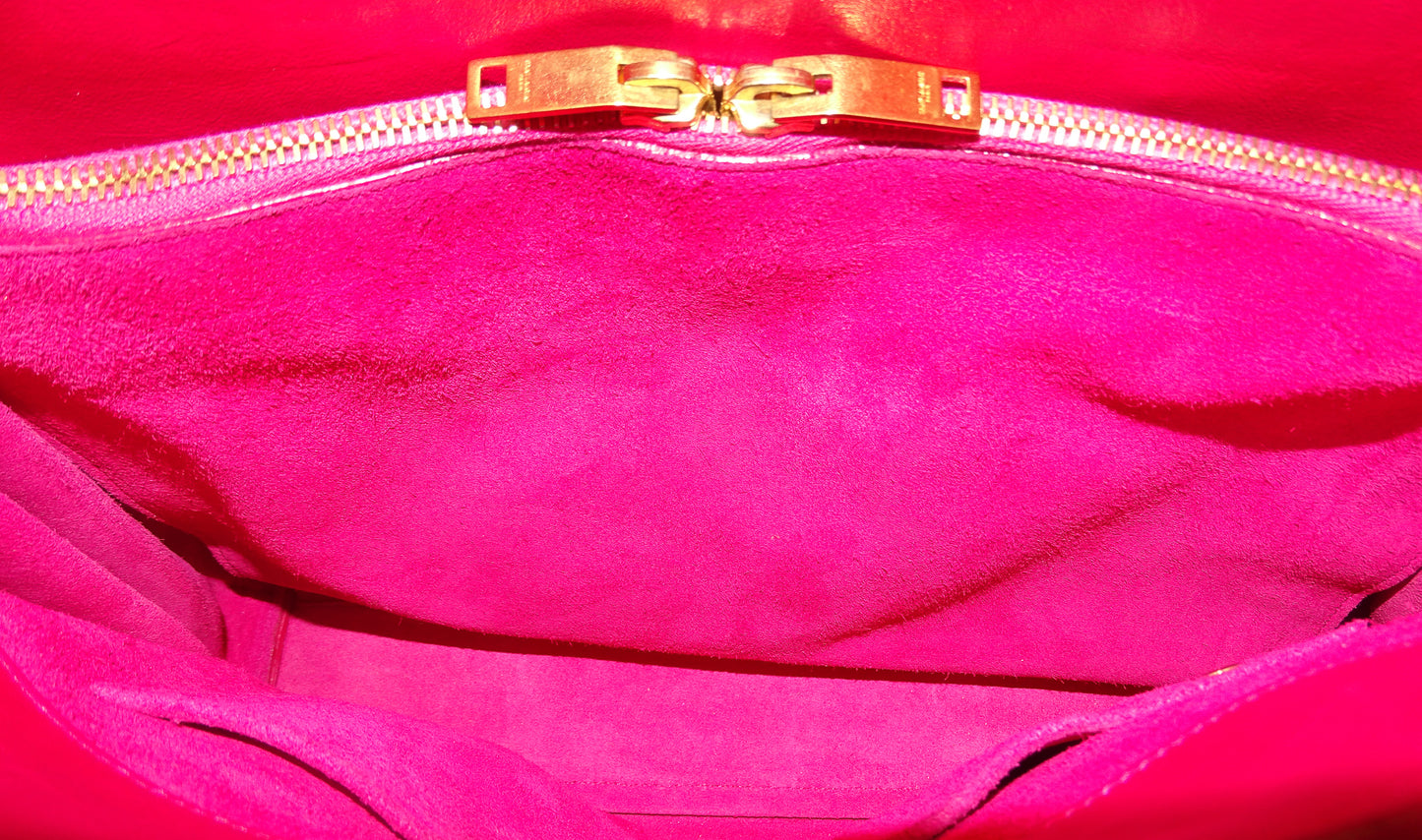 Saint Laurent Hot Pink Smooth Leather Sac De Jour