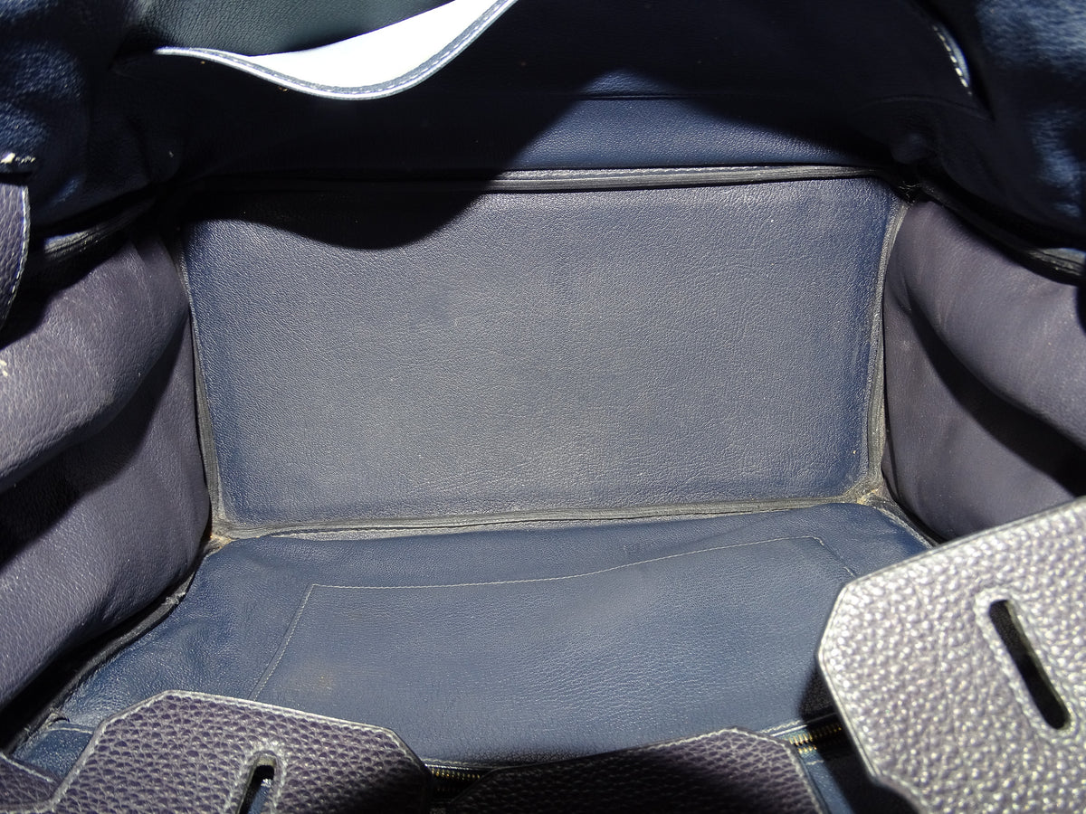 Hermes Birkin Retourne 35 Bleu Marine Togo GHW 2003
