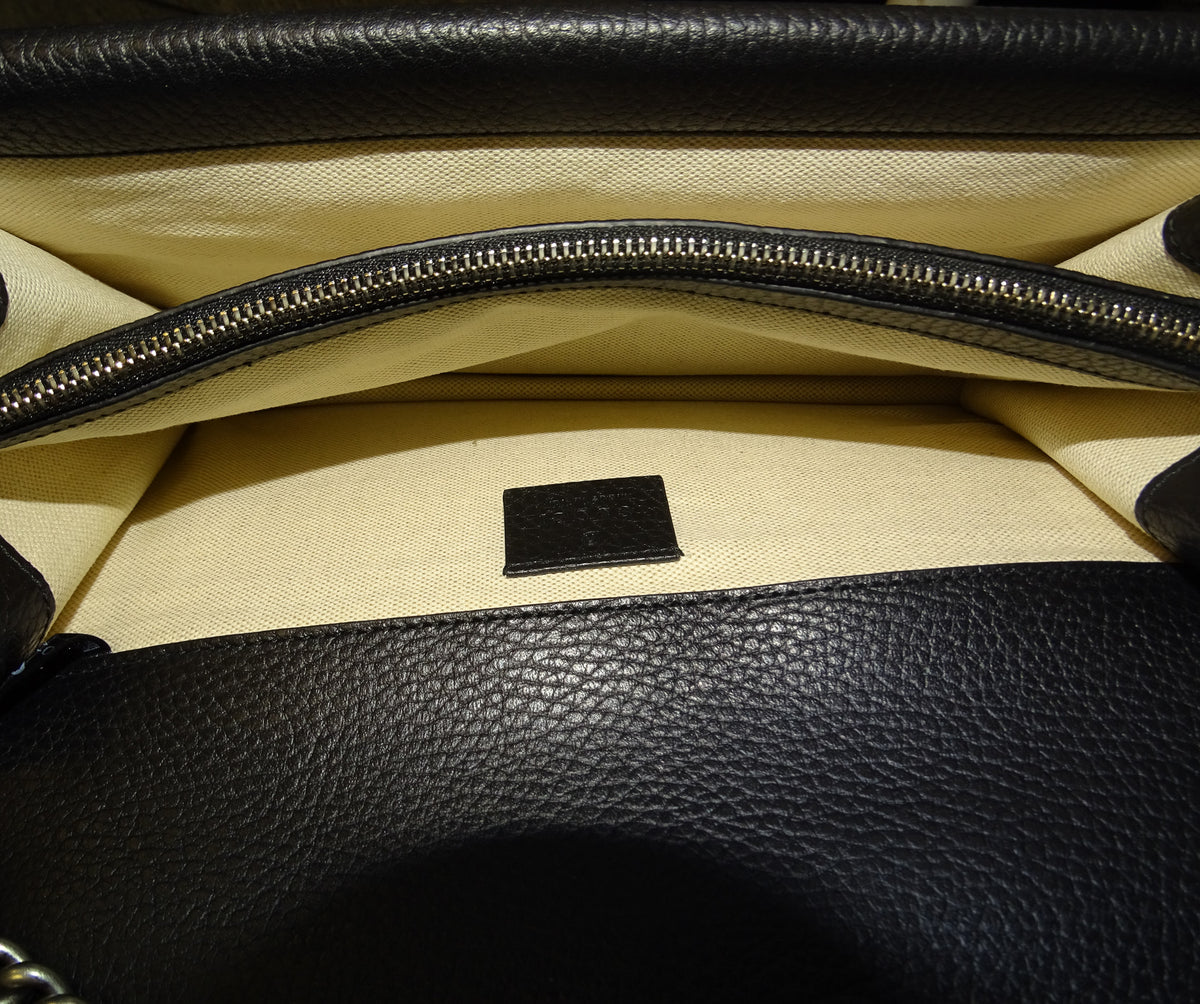 Gucci Dionysus Black Leather Crystal Closure