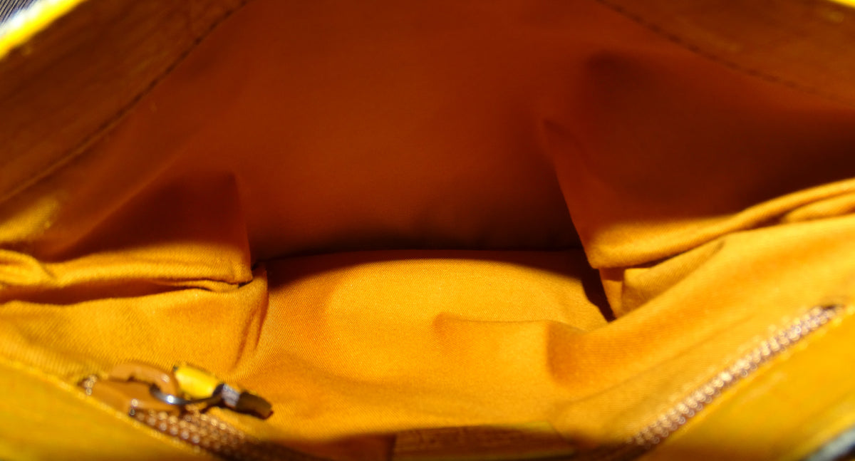 Gucci Flat Tote Mini GG Supreme and Saffron Leather