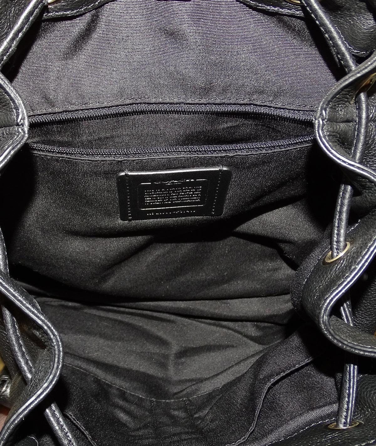 Coach Twin Pocket Backpack Black Leather GHW