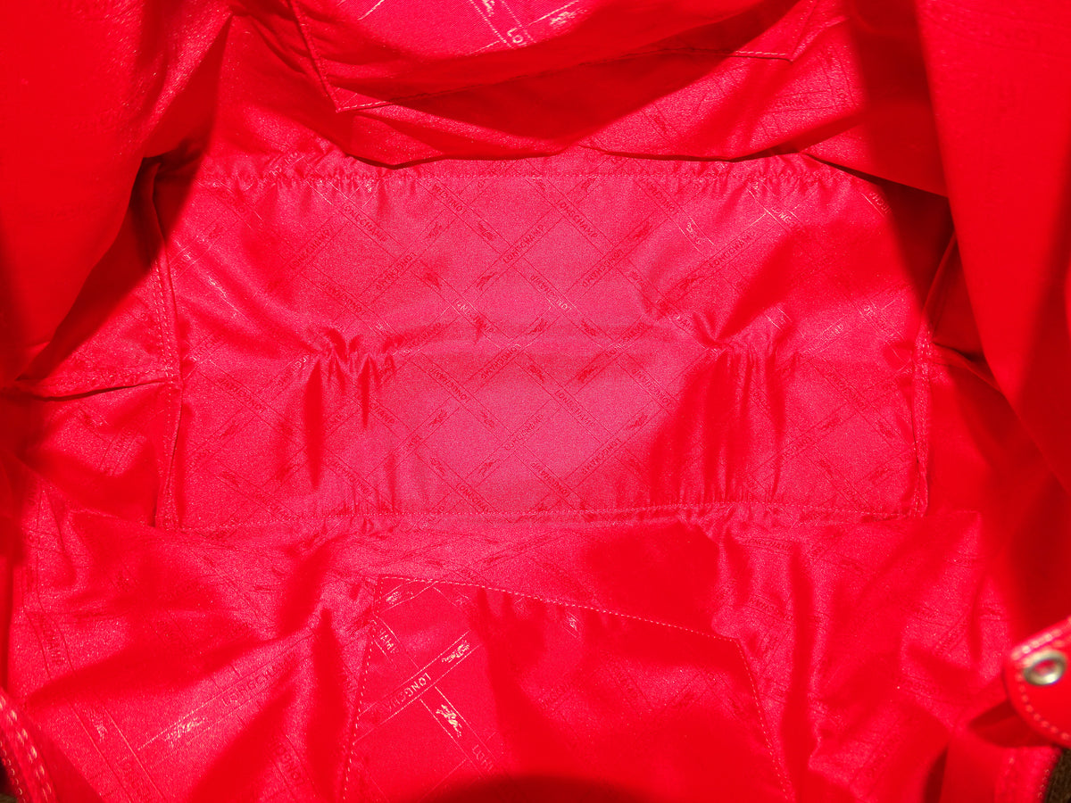 Longchamp Le Foulonné L Red Leather