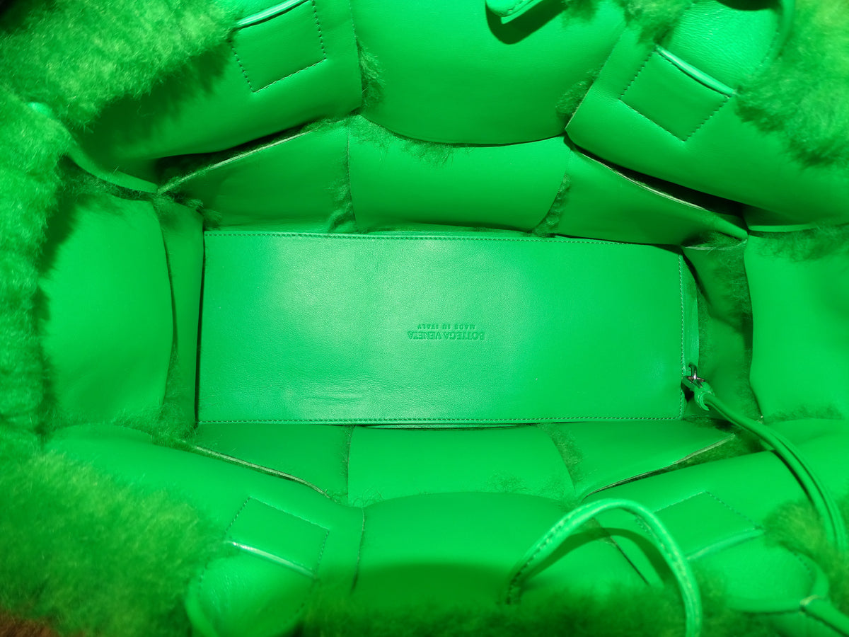Bottega Veneta Arco Tote Green Shearling and Leather