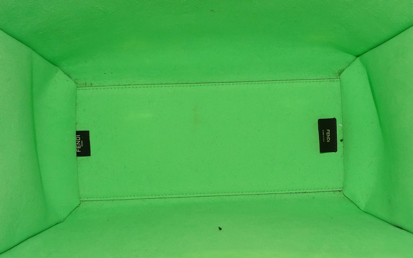 Fendi Edamame Green FF Leather Sunshine Tote