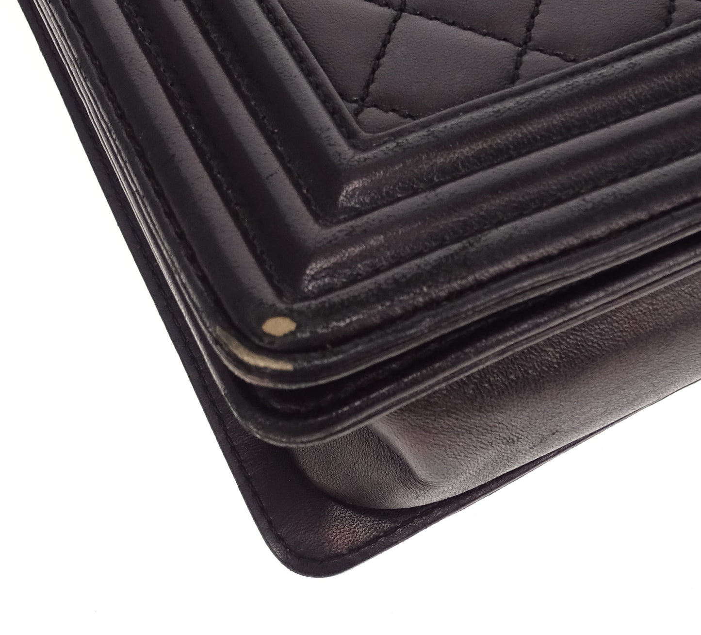 Chanel Lambskin Boy Bag New Medium 21 Series Black With Gold Hardware