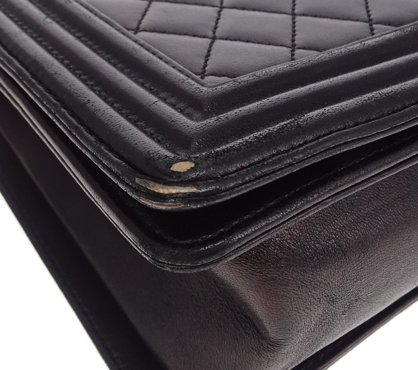 Chanel Lambskin Boy Bag New Medium 21 Series Black With Gold Hardware