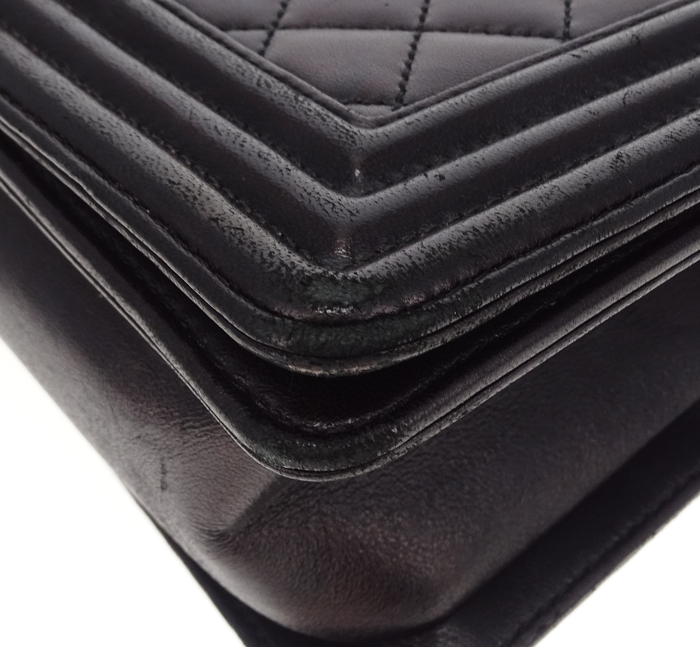 Chanel Lambskin Boy Bag New Medium 21 Series Black With Gold Hardware