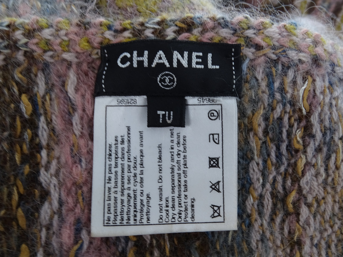 Chanel Pink/Brown/Multi Silk/Cashmere/Mohair Mix Long Scarf