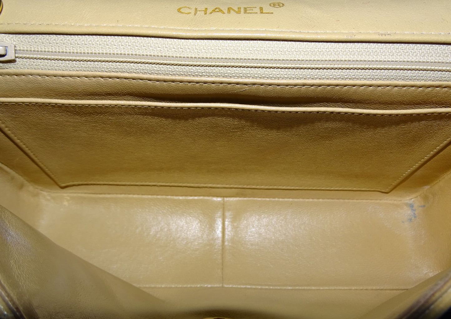 Chanel Vintage Beige Diana Line Flap Bag 1989/91