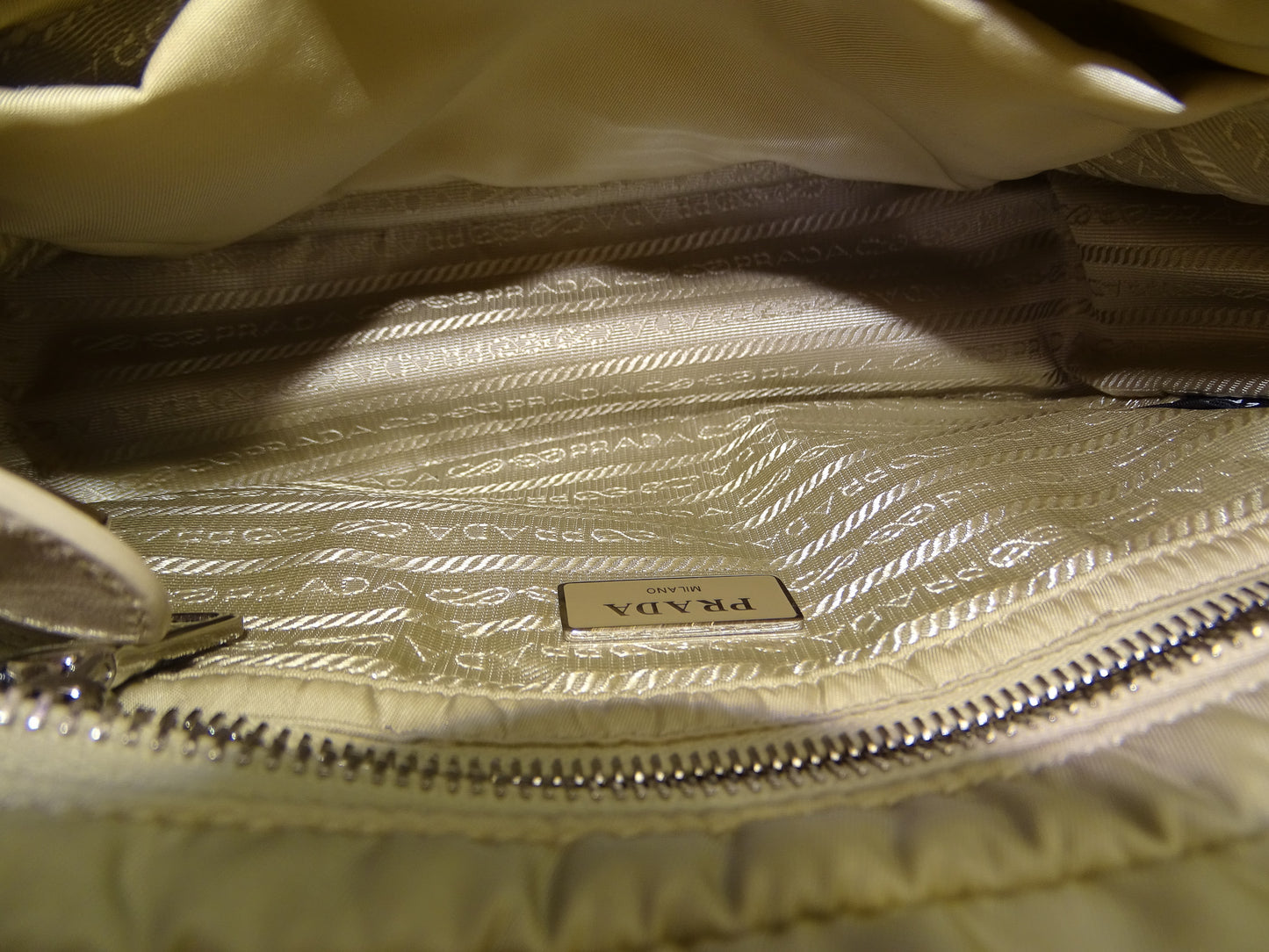 Prada Beige Quilted ReNylon Re-Edition Flap Bag