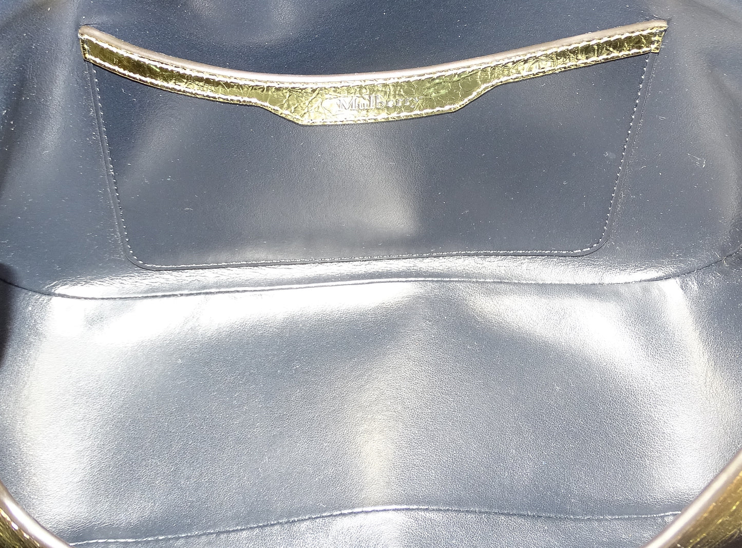 Mulberry Gold Metallic Leather East West Amberley