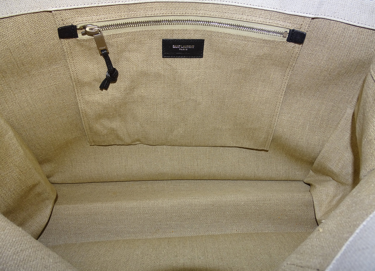 Saint Laurent Rive Gauche Large Tote In Printed Canvas & Leather