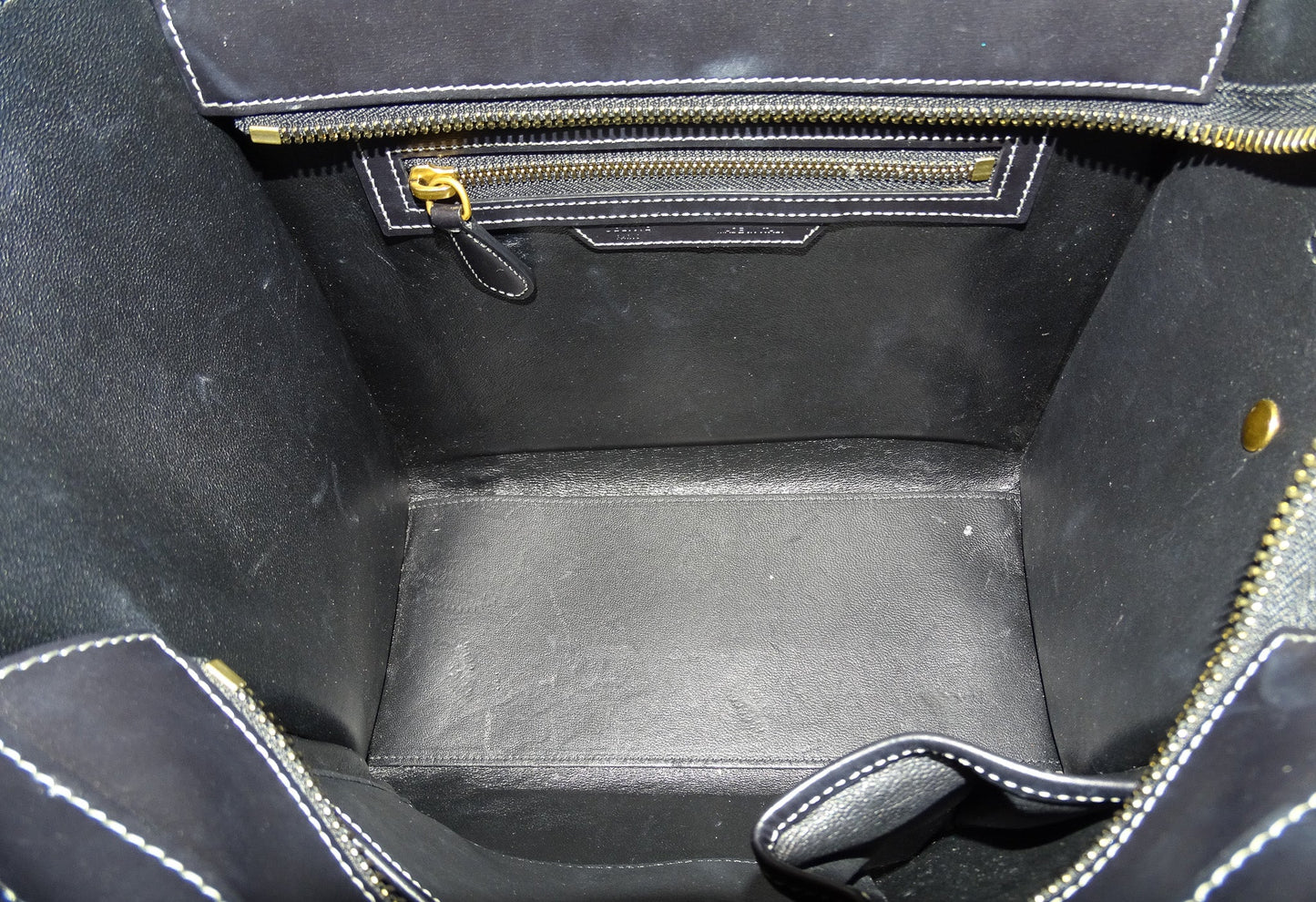 Celine Micro Navy & Black & Grey Panelled Luggage Tote