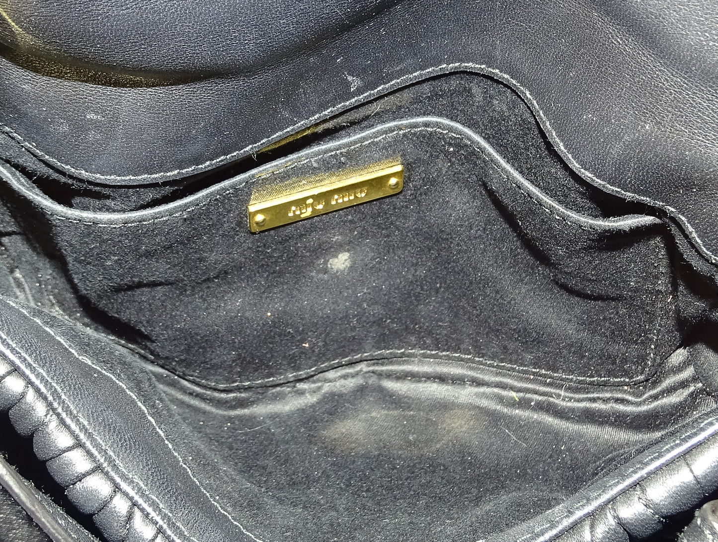 MiuMiu Black GHW Matelasse Crossbody Bag