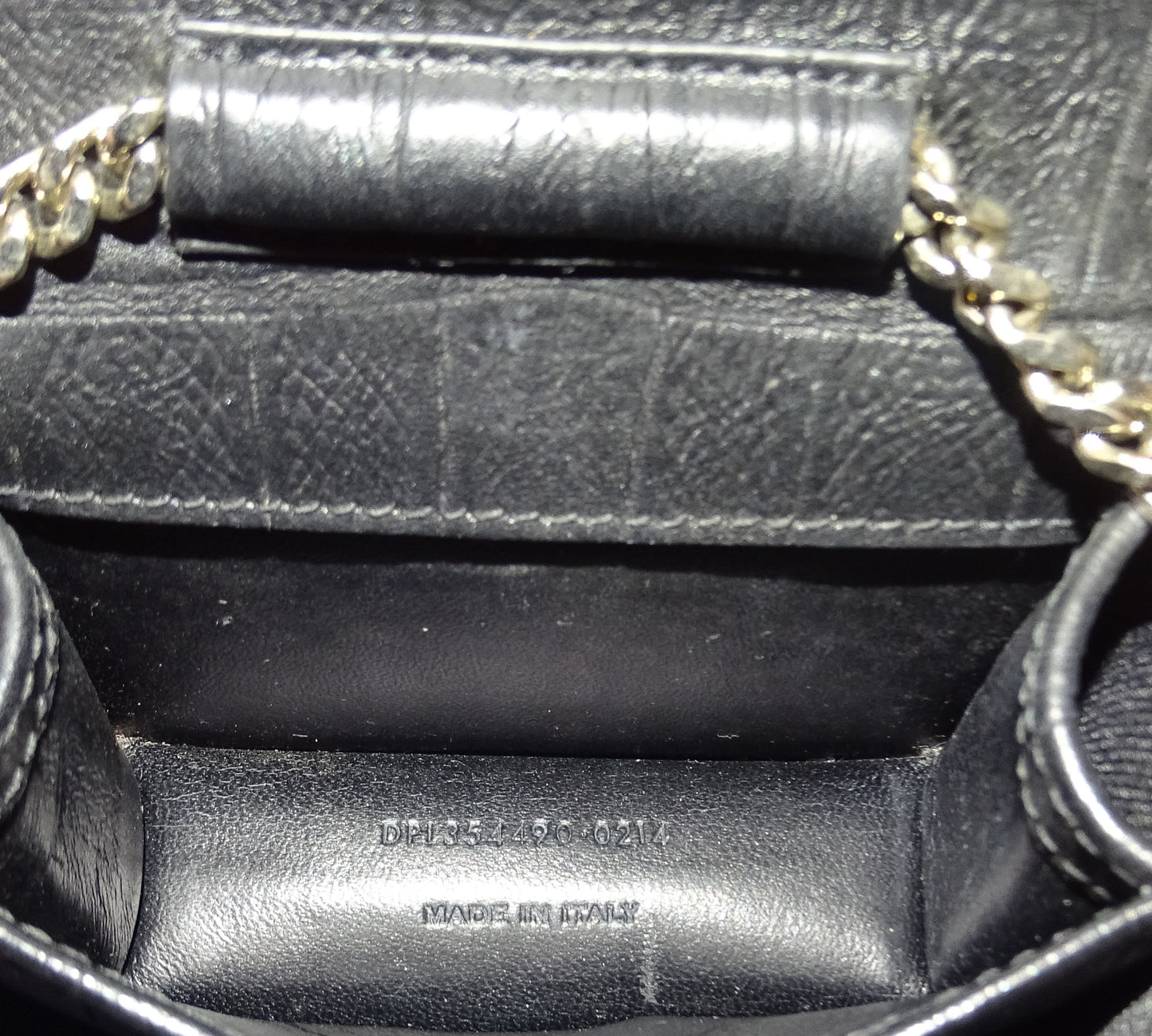 Saint Laurent Black Croc Embossed Leather Mini Candy Bag 2014