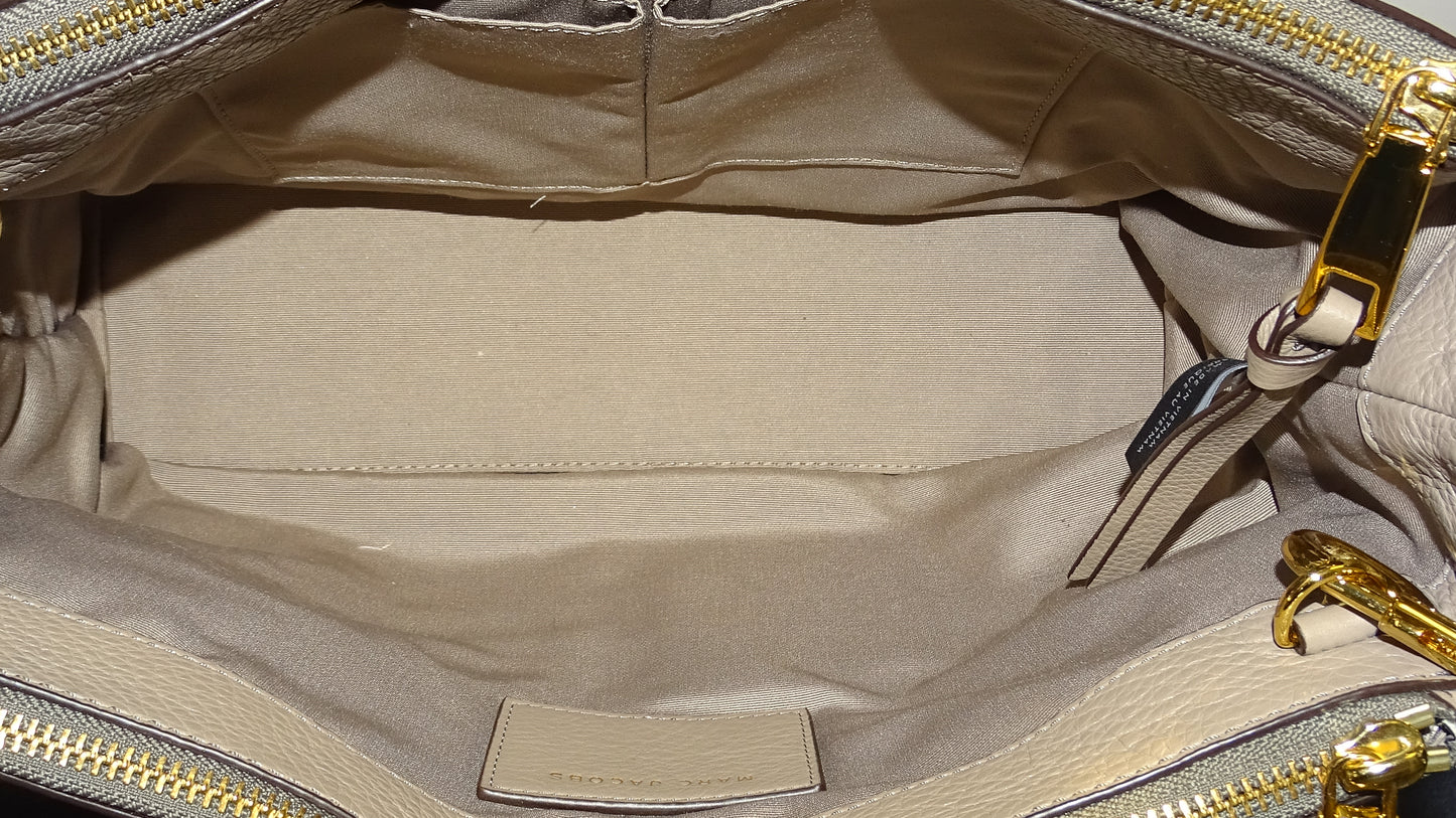 Marc Jacobs Taupe Leather Recruit Tote With Strap