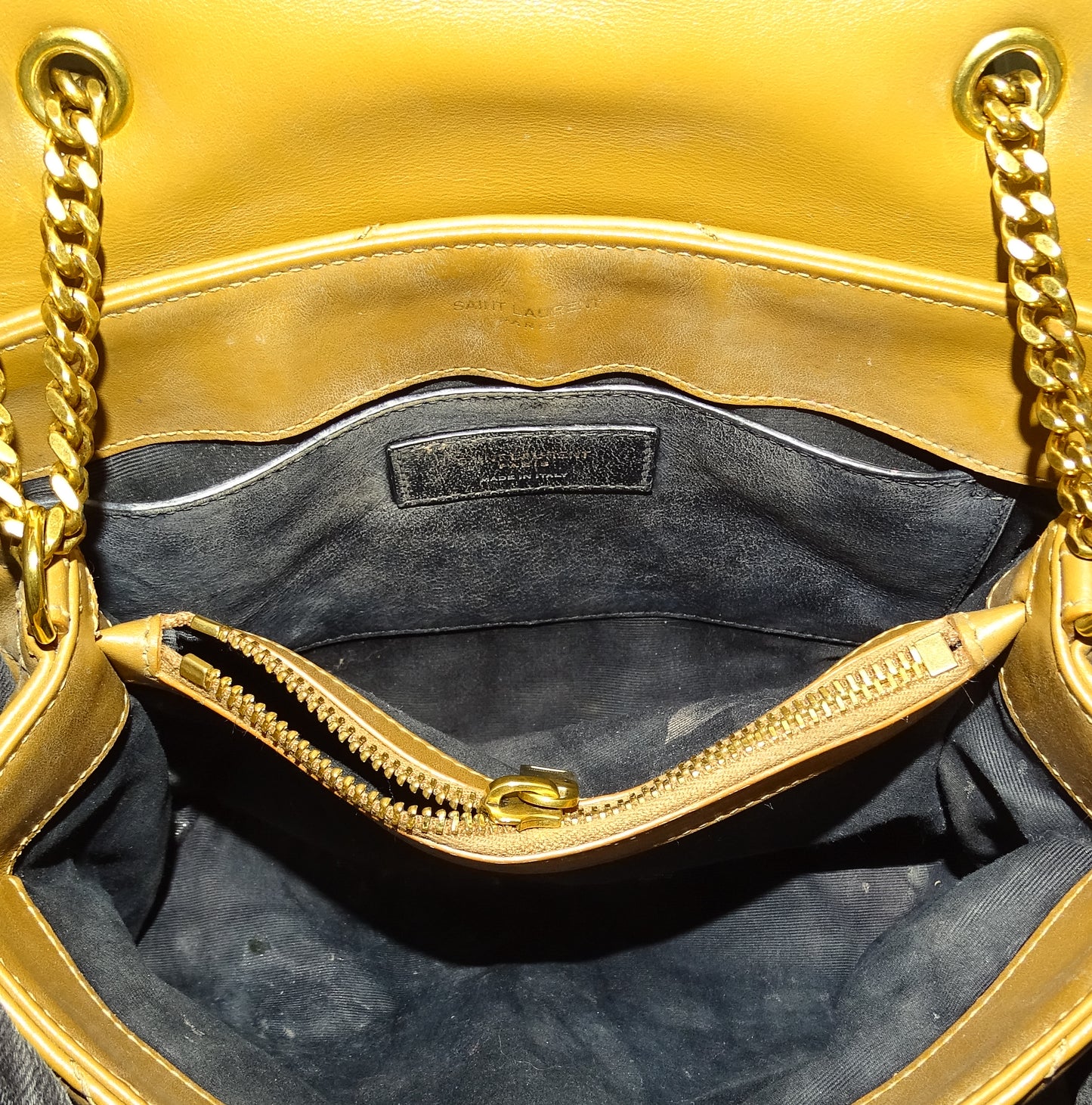 Saint Laurent Caramel Chevron Leather GHW Small Loulou 2022