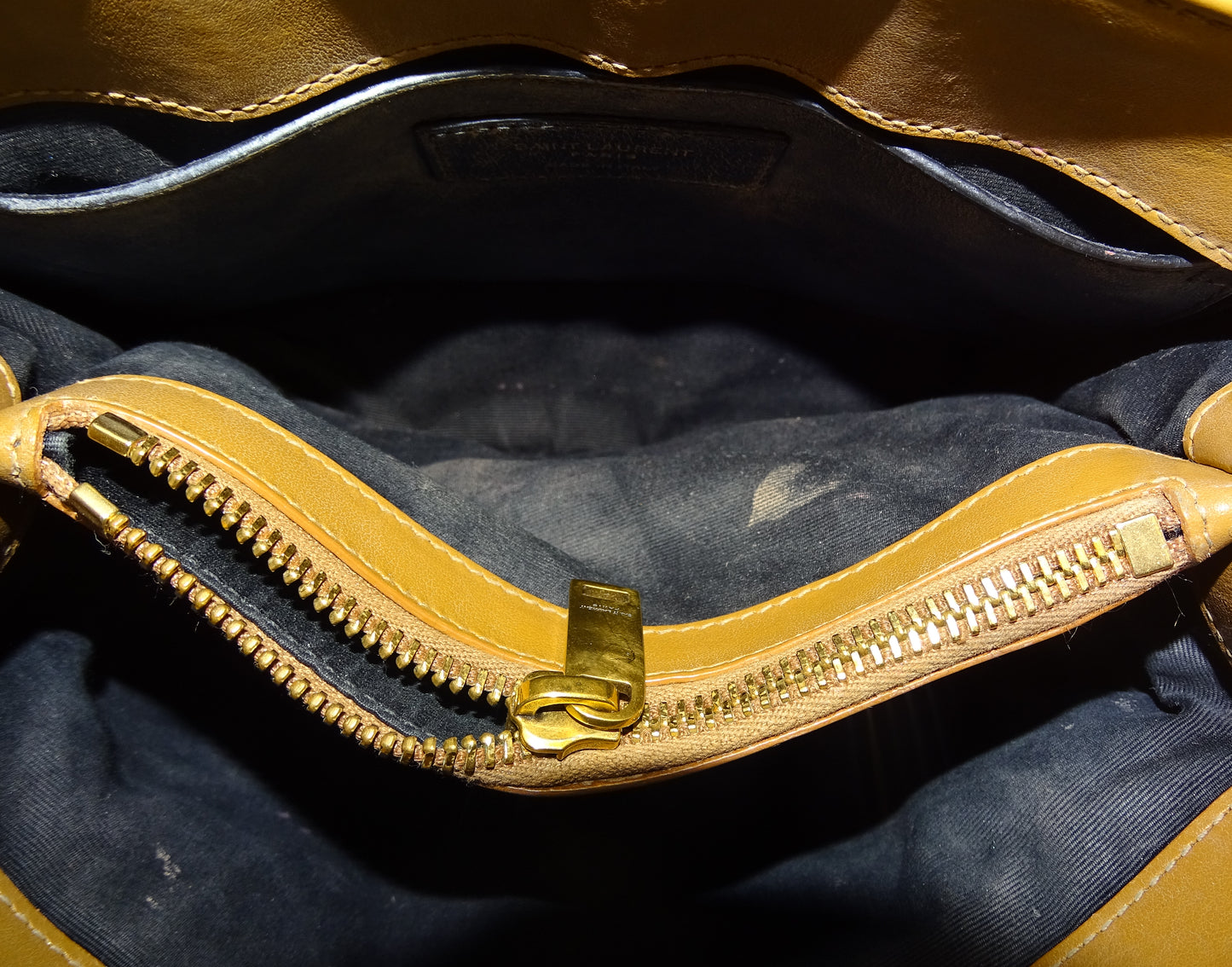 Saint Laurent Caramel Chevron Leather GHW Small Loulou 2022