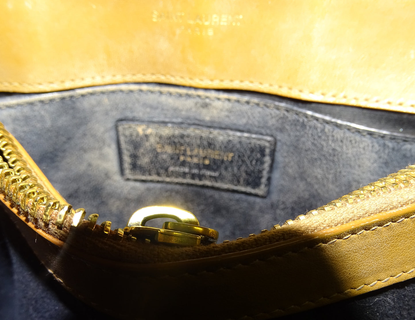 Saint Laurent Caramel Chevron Leather GHW Small Loulou 2022