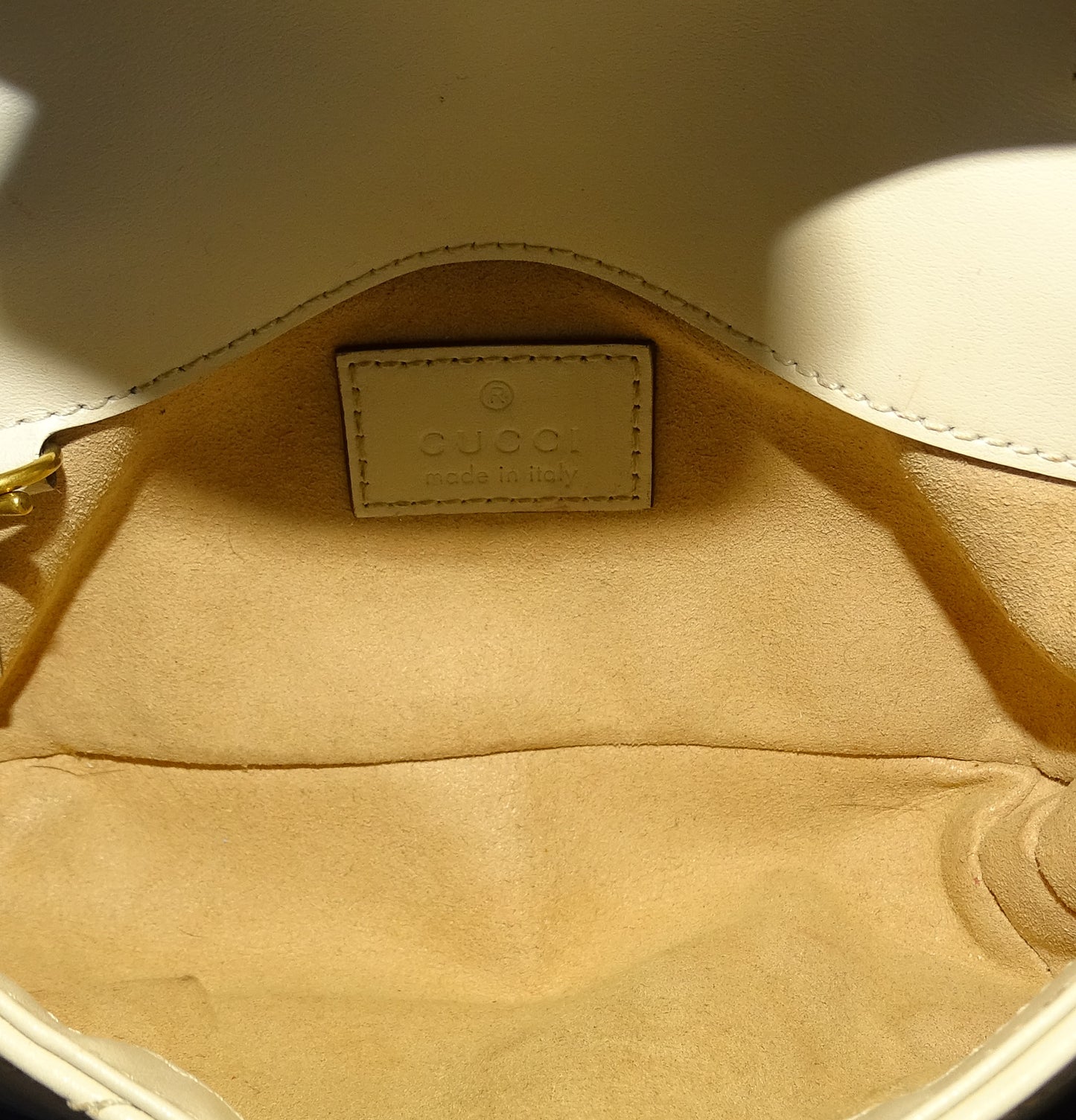 Gucci Cream Chevron Super Mini Marmont