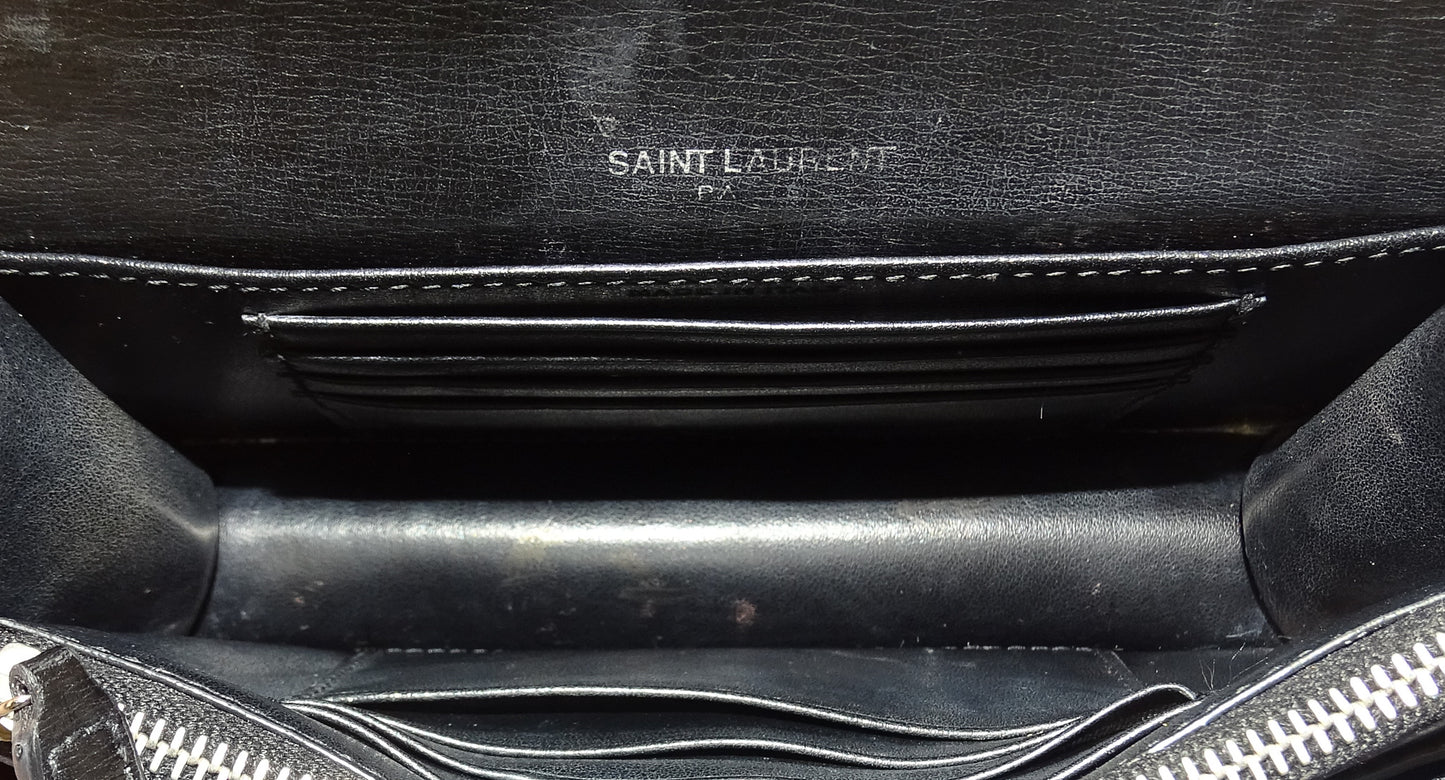 Saint Laurent Sunset Black Leather SHW Mini Bag 2017