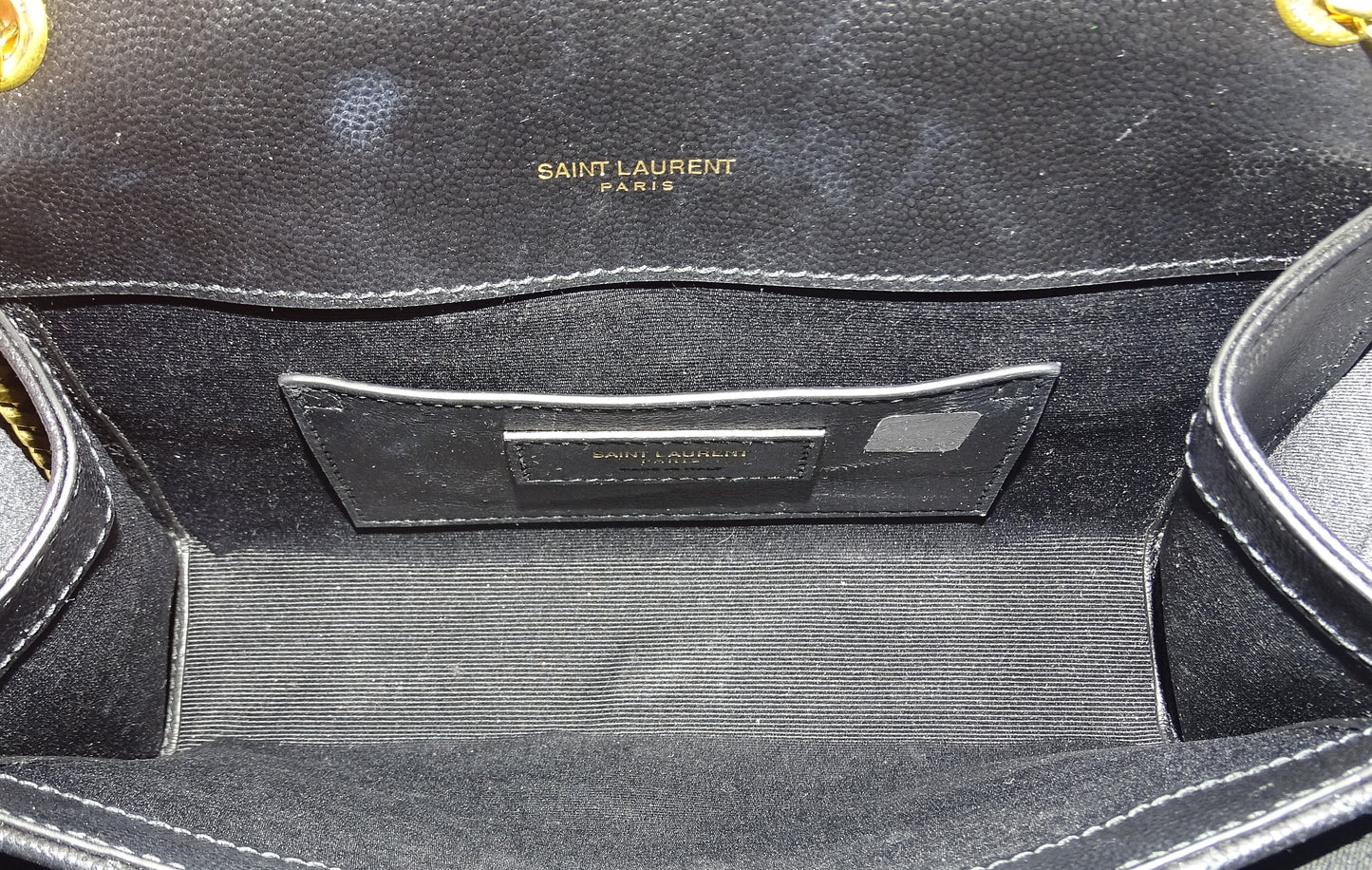 Saint Laurent Black Grain De Poudre Small Envelope Bag 2022