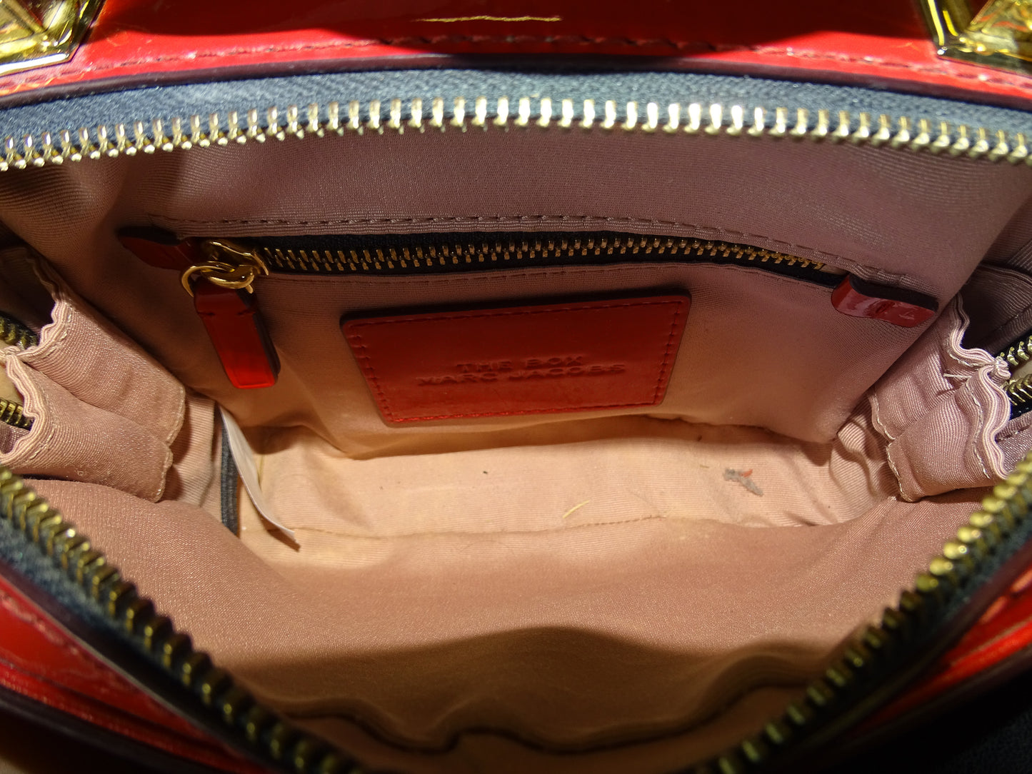 Marc Jacobs Red Patent The Box 20 Bag with Lips Handle