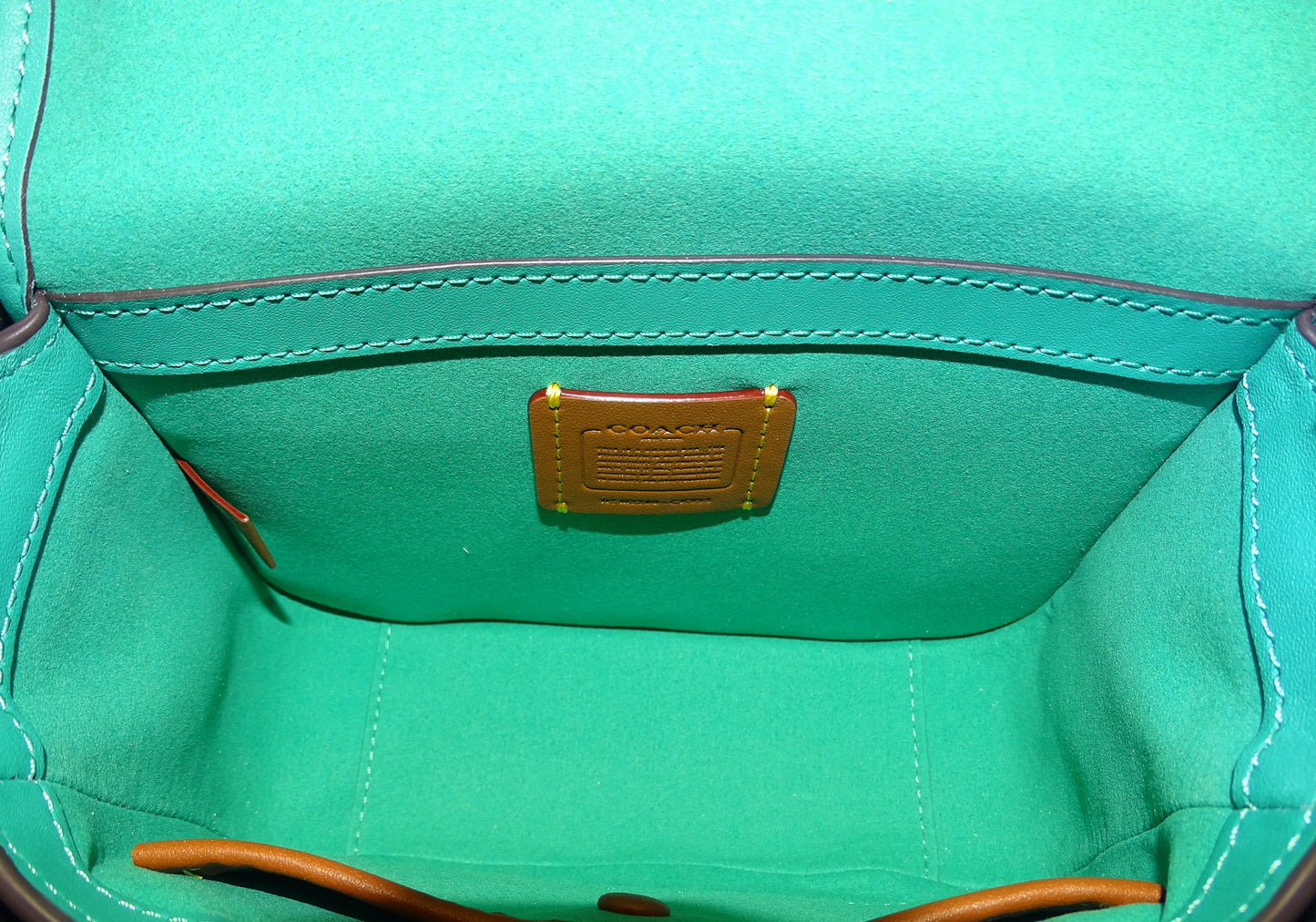 Coach Bright Green Glovetanned Leather Tabby Messenger