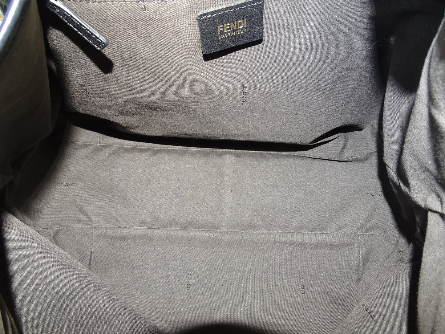 Fendi Dark Grey & Black Zucchino Canvas & Leather Tote